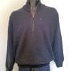 AGWOOL 09 - NAVY COLOUR - 100% WOOL JERSEY - 1/2 ZIP FRONT HIGH COLLAR