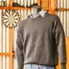 AGWOOL 012 - CHARCOAL COLOUR - 100% LAMBSWOOL - CREW NECK JERSEY - TOPSTITCHED SEAMS