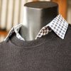 AGWOOL 012 - CHARCOAL COLOUR - 100% LAMBSWOOL - CREW NECK JERSEY - TOPSTITCHED SEAMS - Image 6