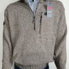 AGWOOL 082 - NATURAL BROWN COLOUR - 80% WOOL / 20% NYLON JERSEY WITH A FRONT CHEST ZIP POCKET.